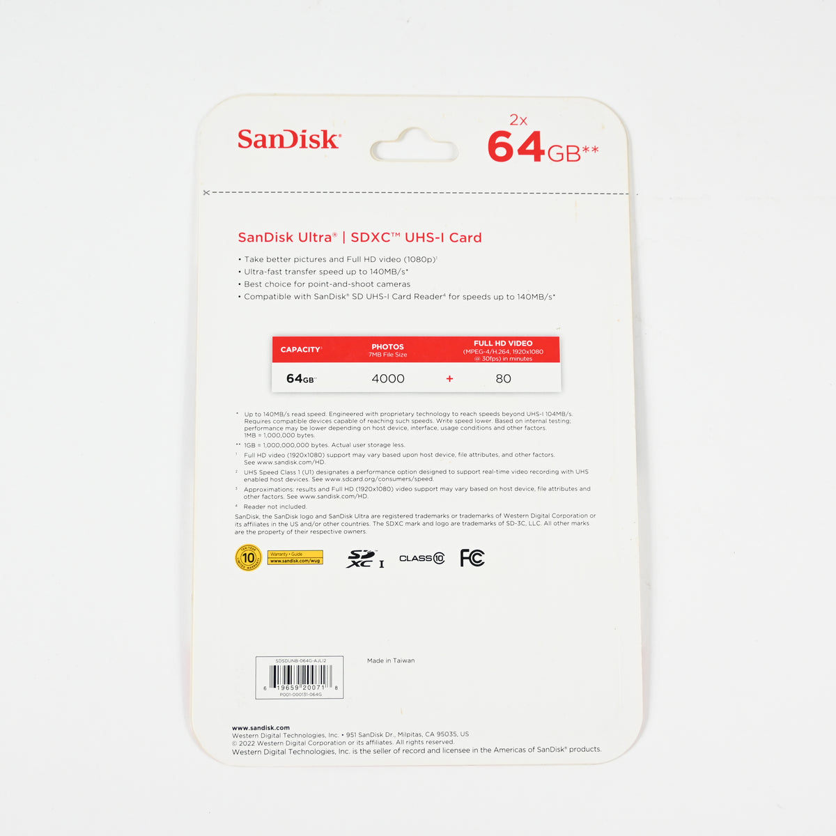 SanDisk Ultra SDXC UHS-I Card - 64 GB - 2 Cards