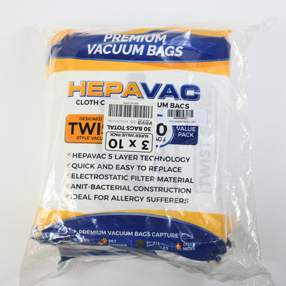VEVA 30 Pack Premium HEPA Vacuum Bags Style G Cloth Bag compatible Gsix Cleaners
