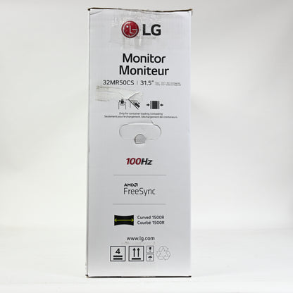LG Curved Monitor 32" FHD 100Hz AMD FreeSync Stabilizer Tilt Stand - Black