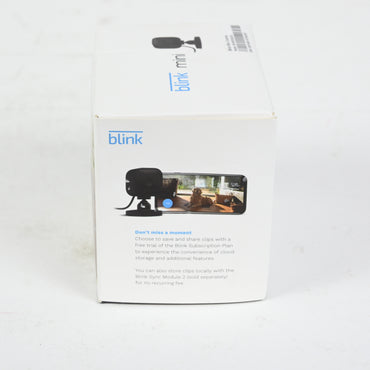 Blink Mini Indoor Security Camera 1080p Night Vision Motion Black - New