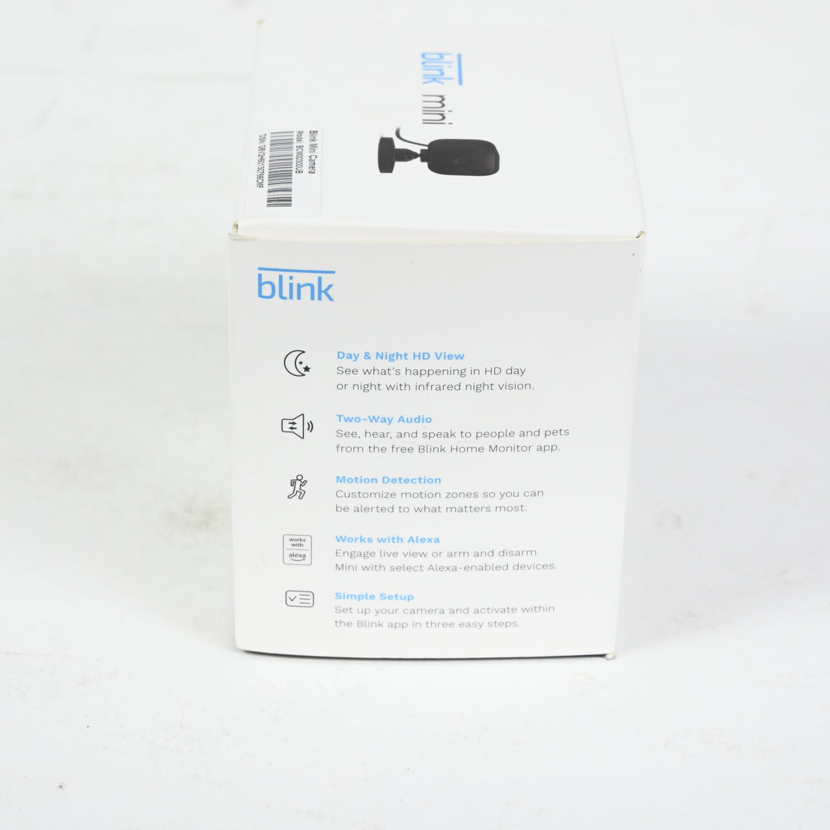 Blink Mini Indoor Security Camera 1080p Night Vision Motion Black - New