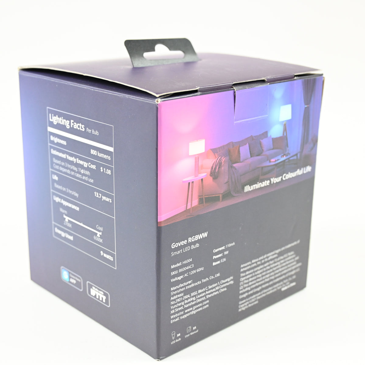 Govee Wi-Fi 800LM RGBWW 4pk LED light Bulb
