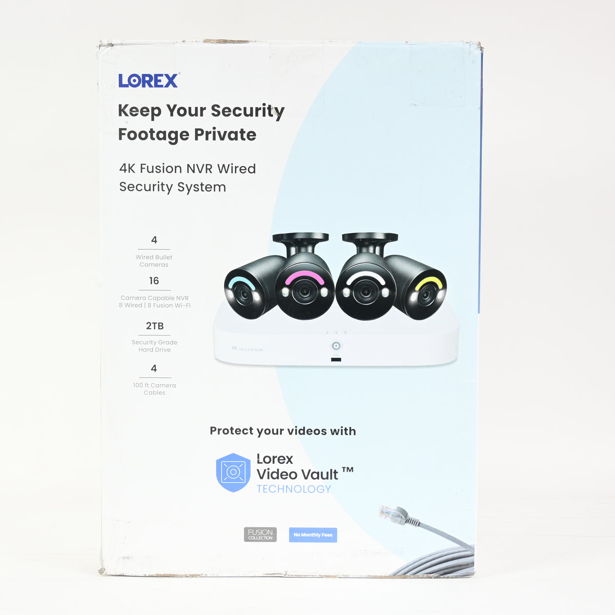 Lorex Fusion 4K 16 Channel 2TB Wired NVR System with 4 Bullet Cameras
