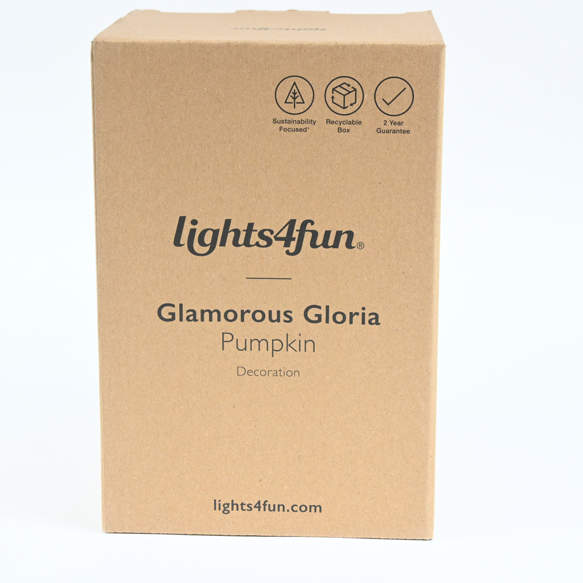 Lights4fun, Inc. 9" Glitter Pumpkin Colour Changing LED Battery Light - New