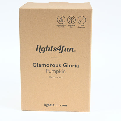 Lights4fun, Inc. 9" Glitter Pumpkin Colour Changing LED Battery Light - New