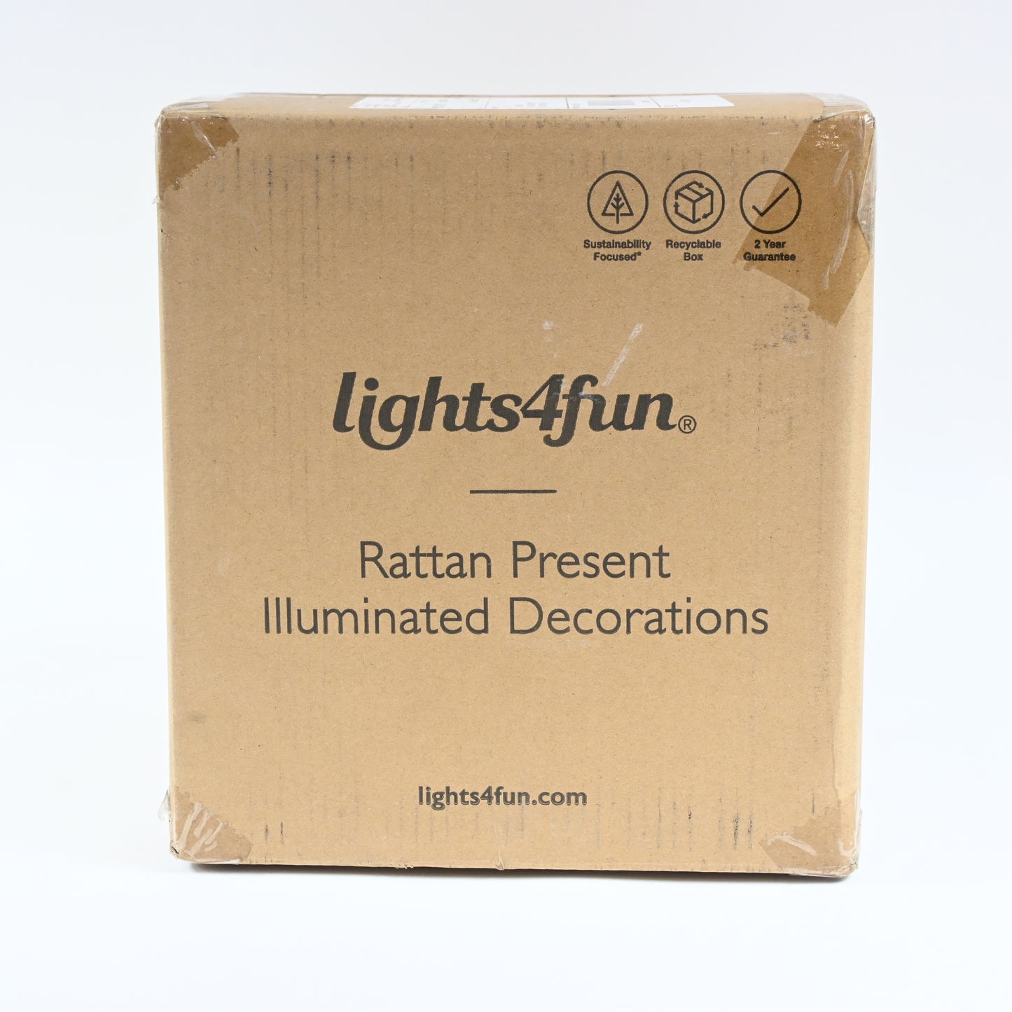 Lights4fun, Inc. Set of 3 Rattan Lighted LED Box Indoor & Outdoor Decoration