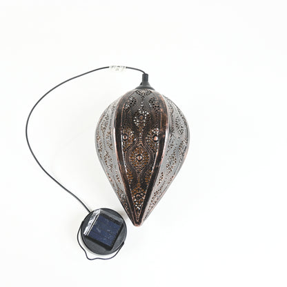 Lights4fun, Inc. 9â€ Bronze Solar Powered Pendant Outdoor Light - New