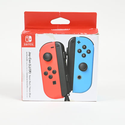Nintendo Switch Joy-Cons (L/R) - Neon Red/Neon Blue - Includes Caps