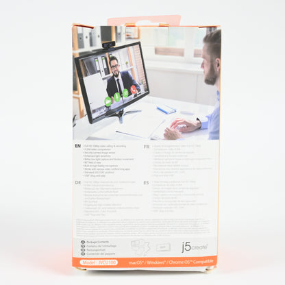 j5create USB Streaming Webcam - 1080P HD w/ 360 Rotation, Hi-Fi Microphone