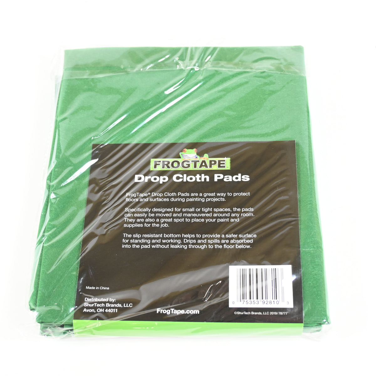 FROGTAPE Painting Drop Cloth Pads, Leak-Proof and Non-Slip, 2.5 Feet x 3 Feet Each, Green, 3 pack