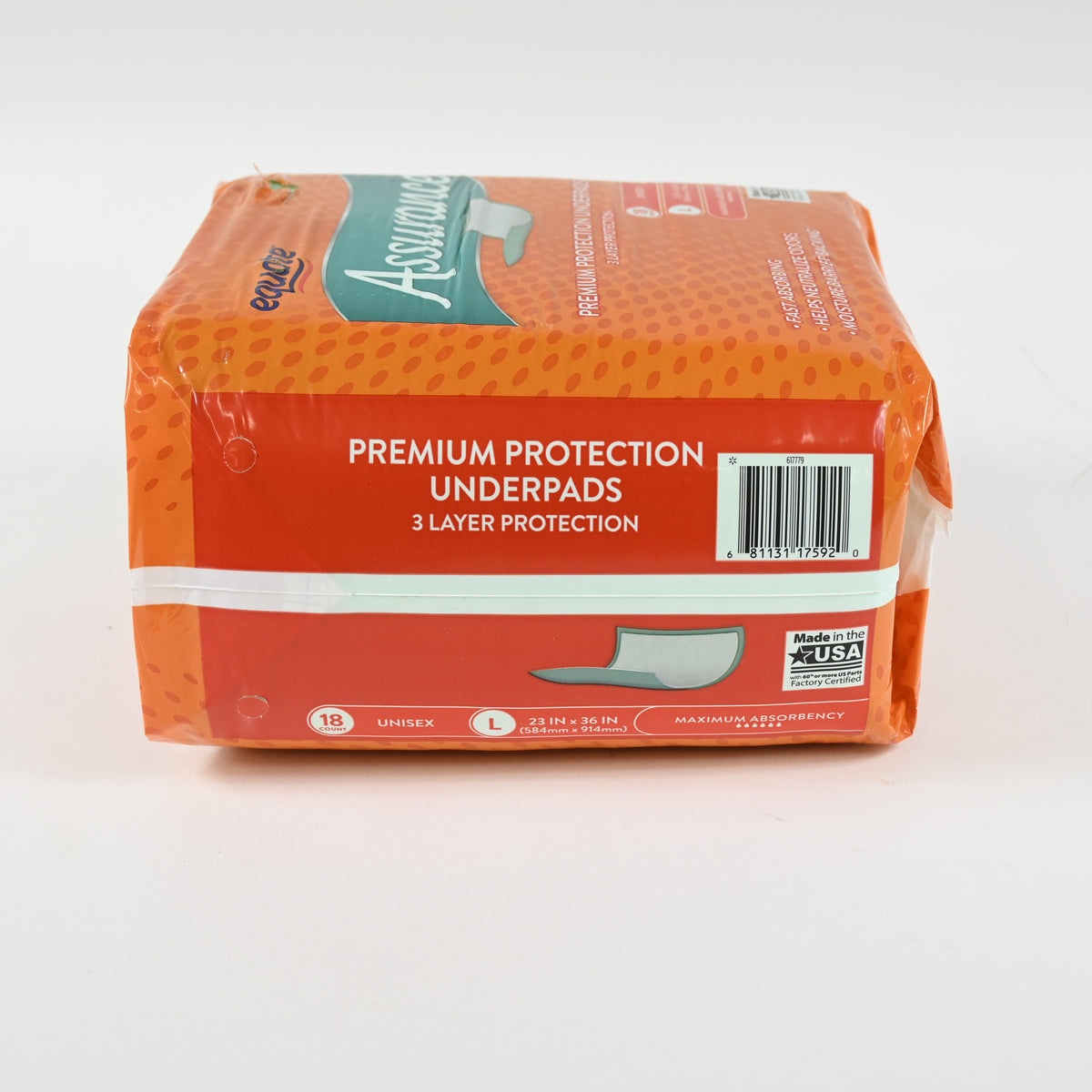 Equate Assurance Premium Protection Underpads-Large-Unisex-18 Count