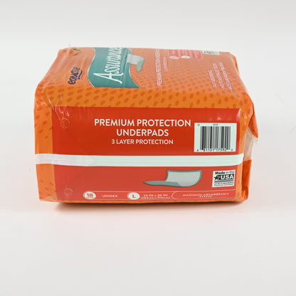 Equate Assurance Premium Protection Underpads-Large-Unisex-18 Count