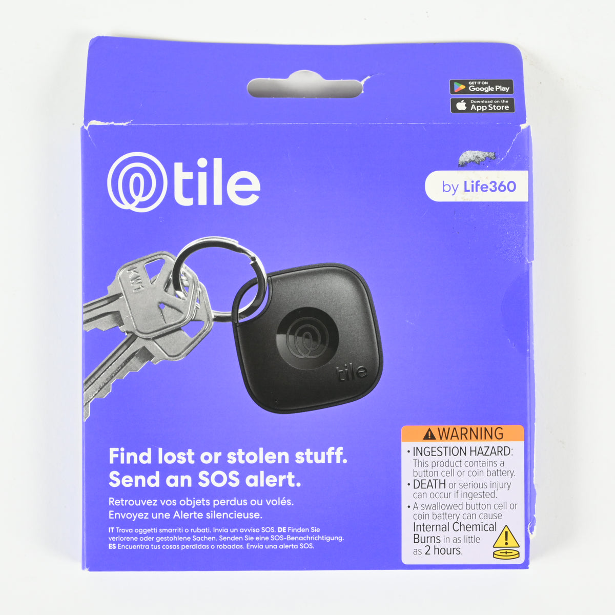 Tile Mate Bluetooth Tracker, Wireless Item Locator, iOS and Android - Black