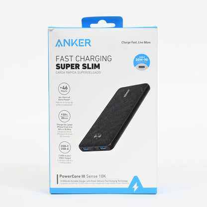 Anker PowerCore III Sense 10000mAh 20W USB-C Bank Black A1248H11-1 - Grade B