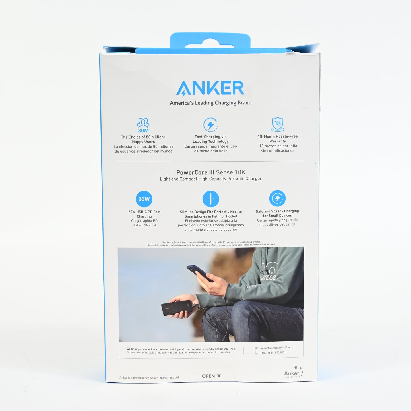 Anker PowerCore III Sense 10000mAh 20W USB-C Bank Black A1248H11-1 - Grade B
