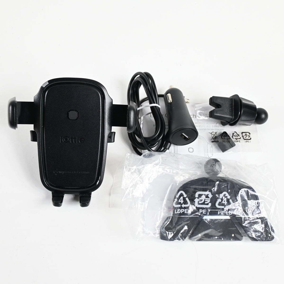 iOttie Car Charger Easy One Touch Wireless 2 CD Slot + Air Vent Mount - Open Box