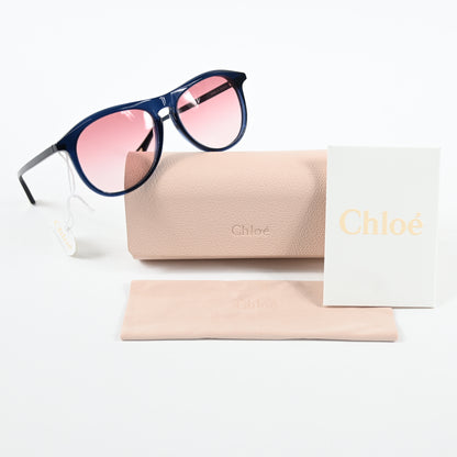 Chloe CH0009S 001 Womens Authentic Sunglasses Dark Blue, 56mm - New