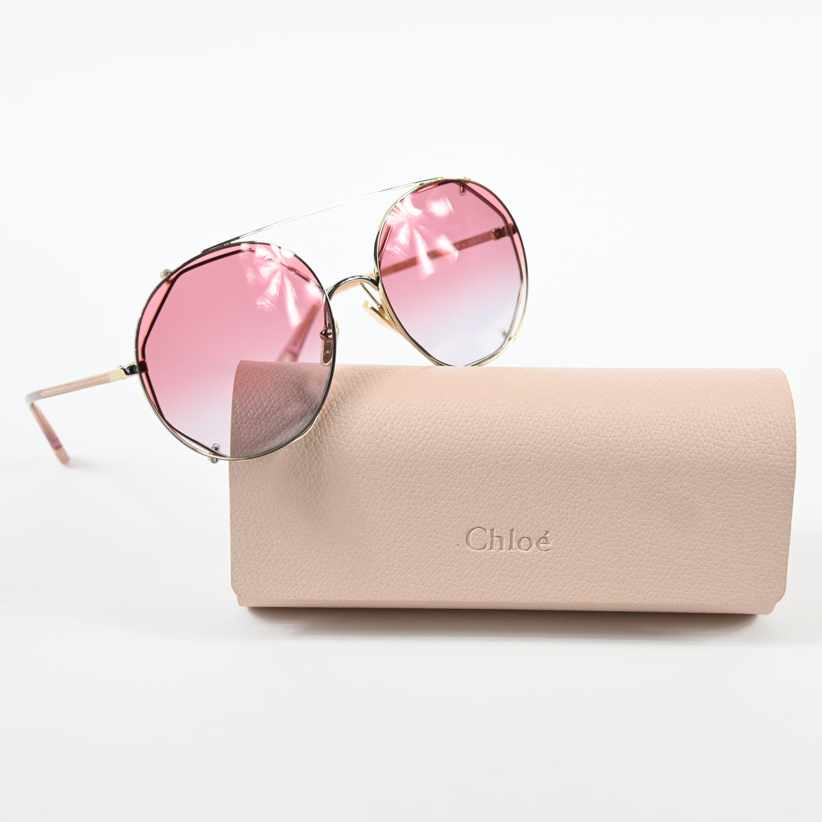 Chloe CH0041S 004 Unisex Authentic Sunglasses Gold/Red, 57mm - New