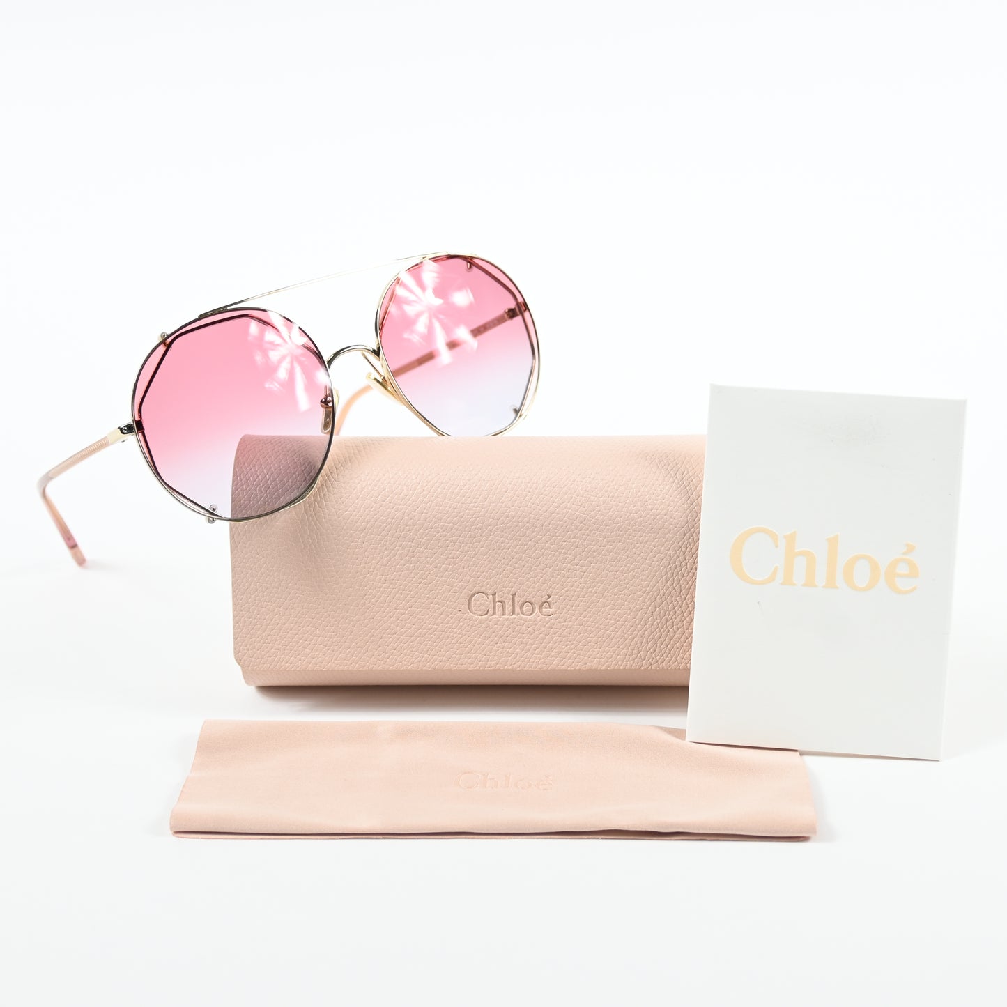 Chloe CH0041S 004 Unisex Authentic Sunglasses Gold/Red, 57mm - New