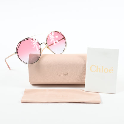 Chloe CH0041S 004 Unisex Authentic Sunglasses Gold/Red, 57mm - New