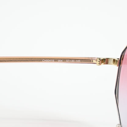 Chloe CH0041S 004 Unisex Authentic Sunglasses Gold/Red, 57mm - New