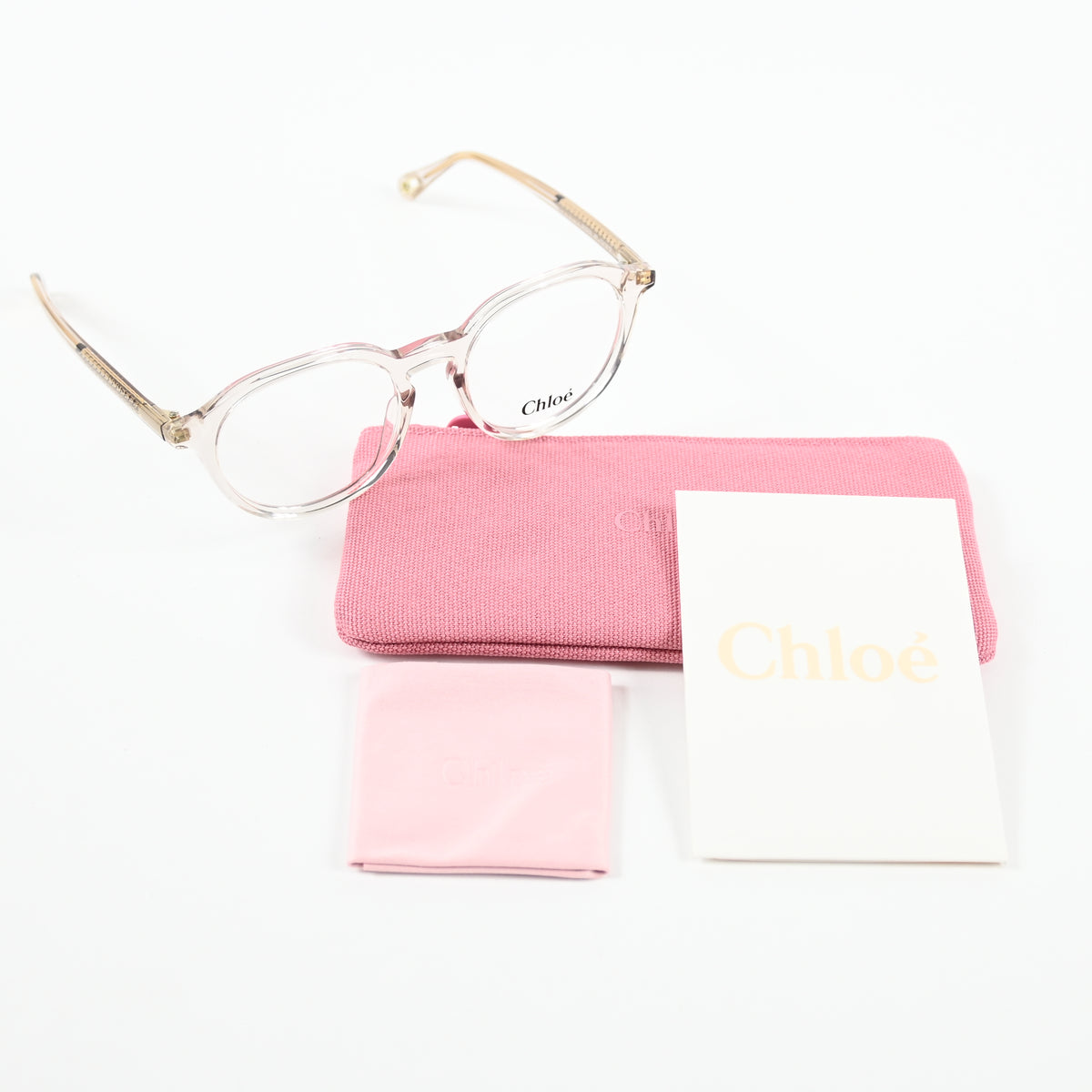 Chloe CH0012O 005 Womens Authentic Eyeglasses Clear Light Pink, 50-18mm - New