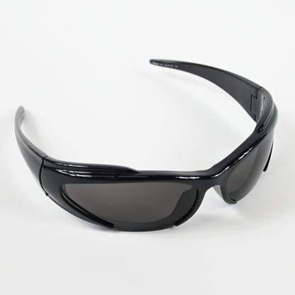 Balenciaga BB0253S 001 Unisex Authentic Sunglasses Black/Gray, 80mm - New