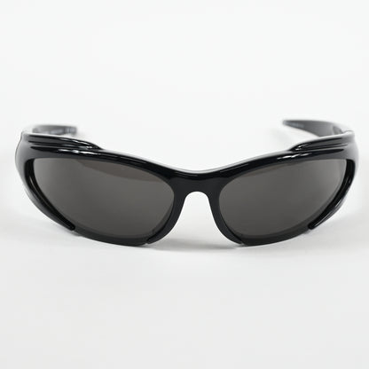 Balenciaga BB0253S 001 Unisex Authentic Sunglasses Black/Gray, 80mm - New