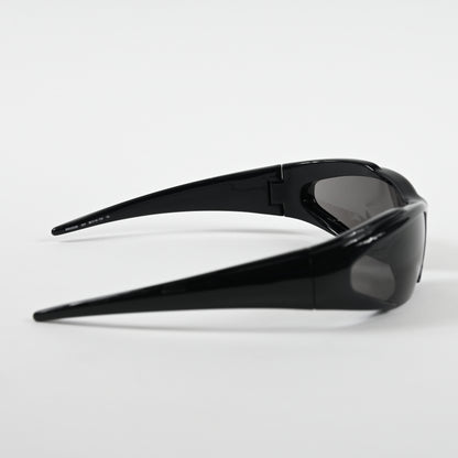 Balenciaga BB0253S 001 Unisex Authentic Sunglasses Black/Gray, 80mm - New