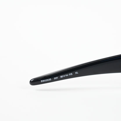 Balenciaga BB0253S 001 Unisex Authentic Sunglasses Black/Gray, 80mm - New