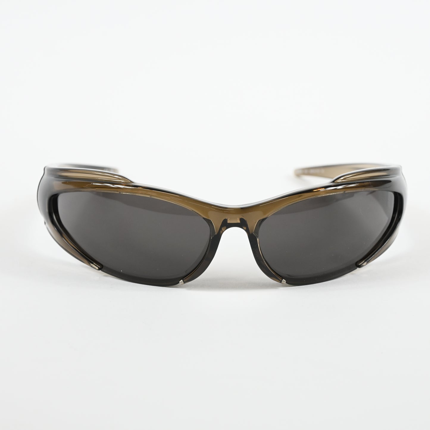 Balenciaga Reverse Xpander Sporty Sunglasses, Brown-Brown-Grey, One Size