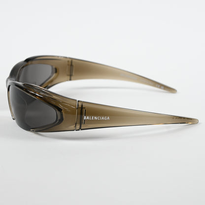 Balenciaga Reverse Xpander Sporty Sunglasses, Brown-Brown-Grey, One Size
