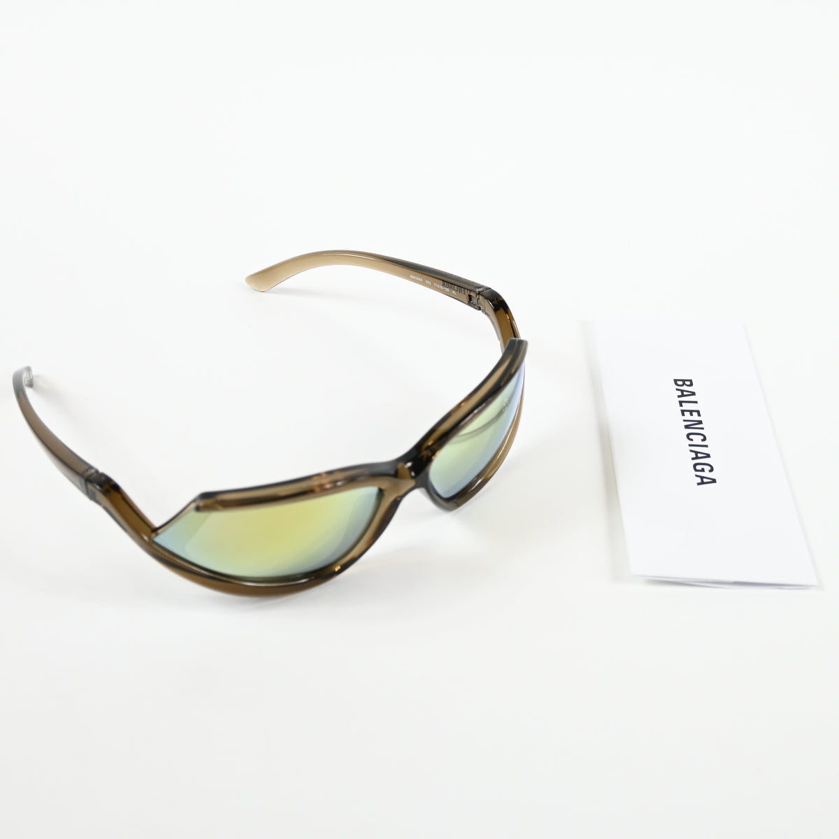 Balenciaga BB0289S 003 Unisex Authentic Sunglasses Clear Brown/Gold, 71mm - New