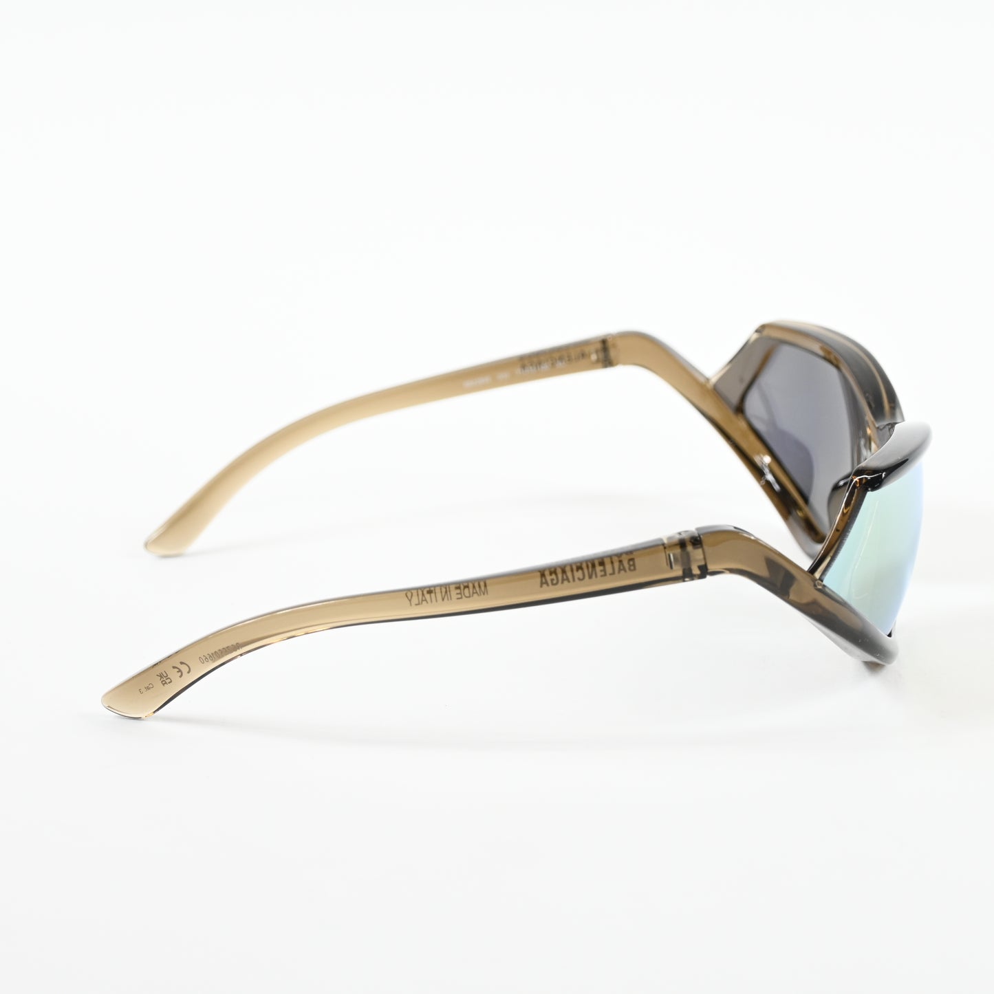 Balenciaga BB0289S 003 Unisex Authentic Sunglasses Clear Brown/Gold, 71mm - New