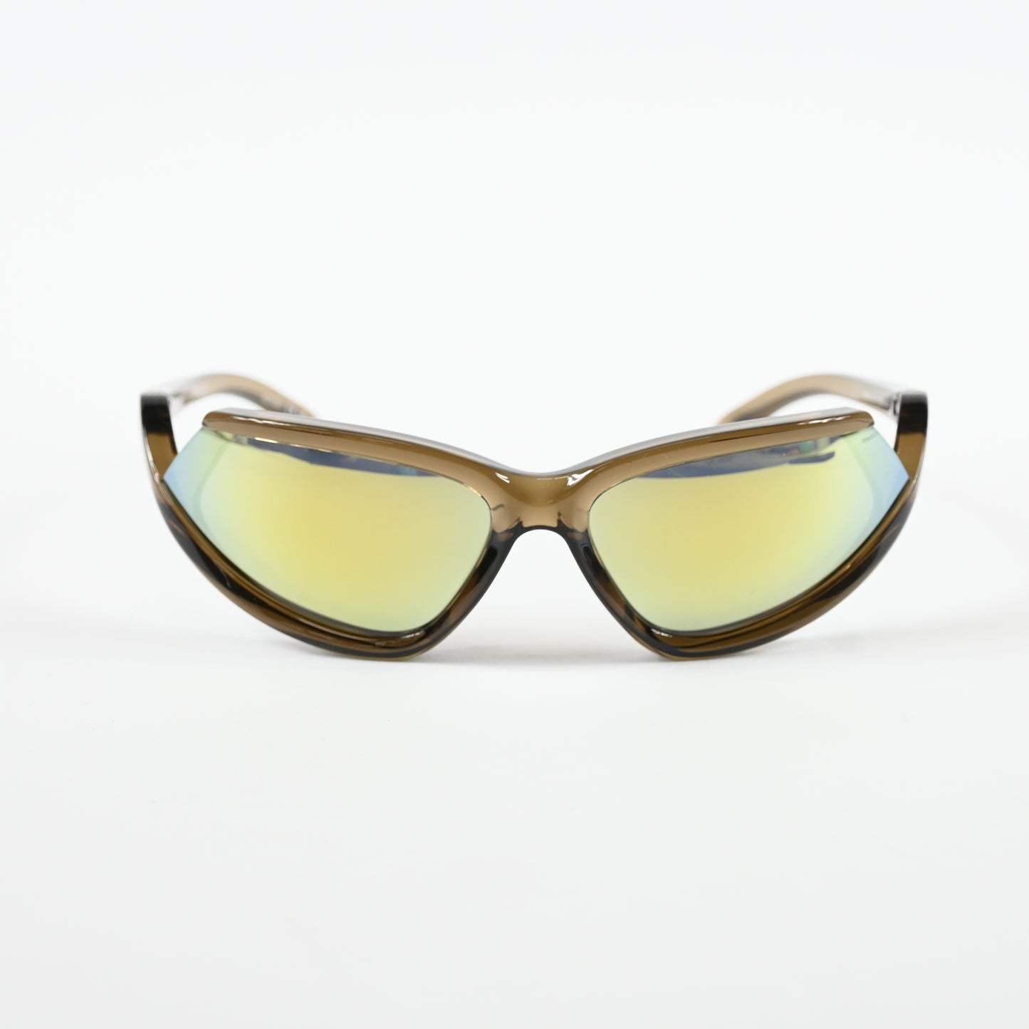 Balenciaga BB0289S 003 Unisex Authentic Sunglasses Clear Brown/Gold, 71mm - New