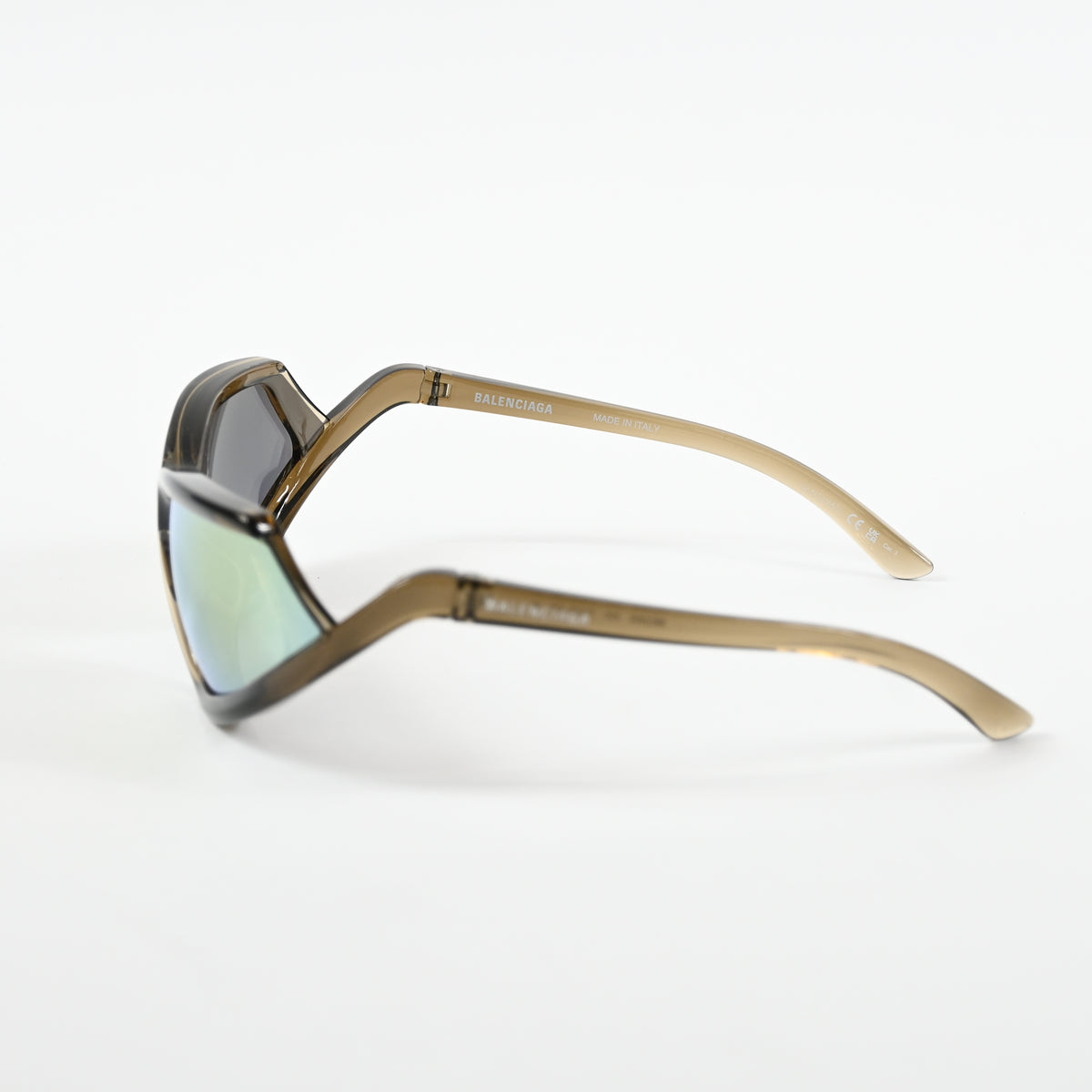 Balenciaga BB0289S 003 Unisex Authentic Sunglasses Clear Brown/Gold, 71mm - New