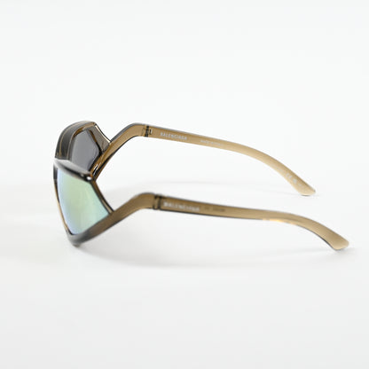 Balenciaga BB0289S 003 Unisex Authentic Sunglasses Clear Brown/Gold, 71mm - New