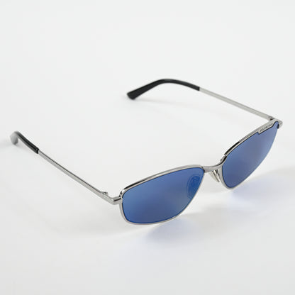 Balenciaga BB0277S 003 Unisex Authentic Sunglasses Silver/Blue, 60mm - New