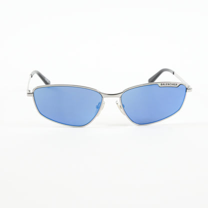Balenciaga BB0277S 003 Unisex Authentic Sunglasses Silver/Blue, 60mm - New