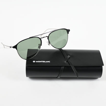 Montblanc MB0190S 002 Mens Authentic Sunglasses Ruthenium Green, 55mm - New