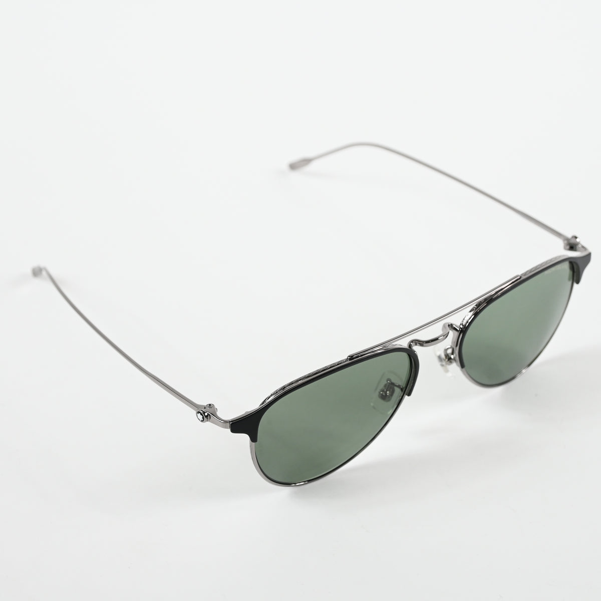 Montblanc MB0190S 002 Mens Authentic Sunglasses Ruthenium Green, 55mm - New
