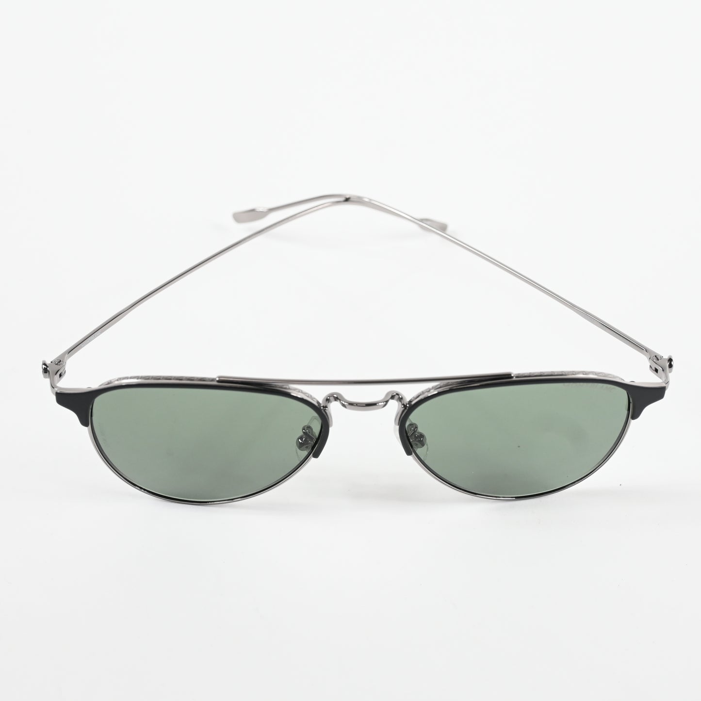 Montblanc MB0190S 002 Mens Authentic Sunglasses Ruthenium Green, 55mm - New