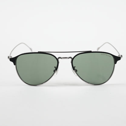 Montblanc MB0190S 002 Mens Authentic Sunglasses Ruthenium Green, 55mm - New