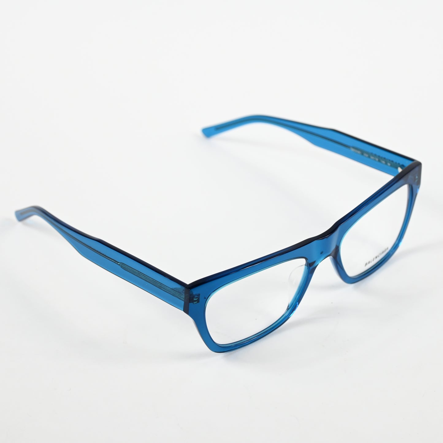 Balenciaga BB0308O 004 Mens Authentic Eyeglasses Clear Blue, 54mm - New
