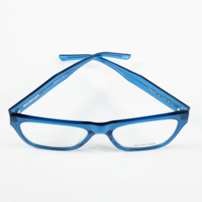 Balenciaga BB0308O 004 Mens Authentic Eyeglasses Clear Blue, 54mm - New