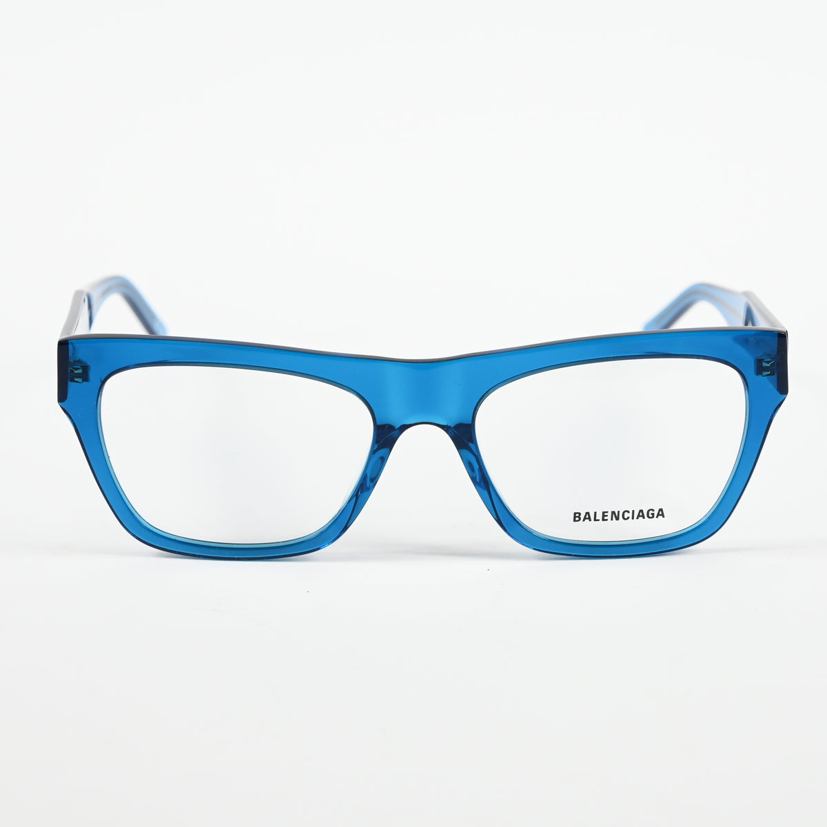 Balenciaga BB0308O 004 Mens Authentic Eyeglasses Clear Blue, 54mm - New