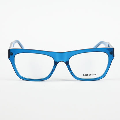 Balenciaga BB0308O 004 Mens Authentic Eyeglasses Clear Blue, 54mm - New