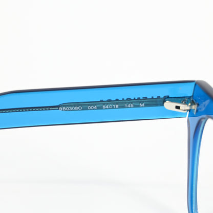 Balenciaga BB0308O 004 Mens Authentic Eyeglasses Clear Blue, 54mm - New
