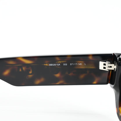 Balenciaga BB0261S 002 Mens Authentic Sunglasses Havana/Silver, 57mm - New