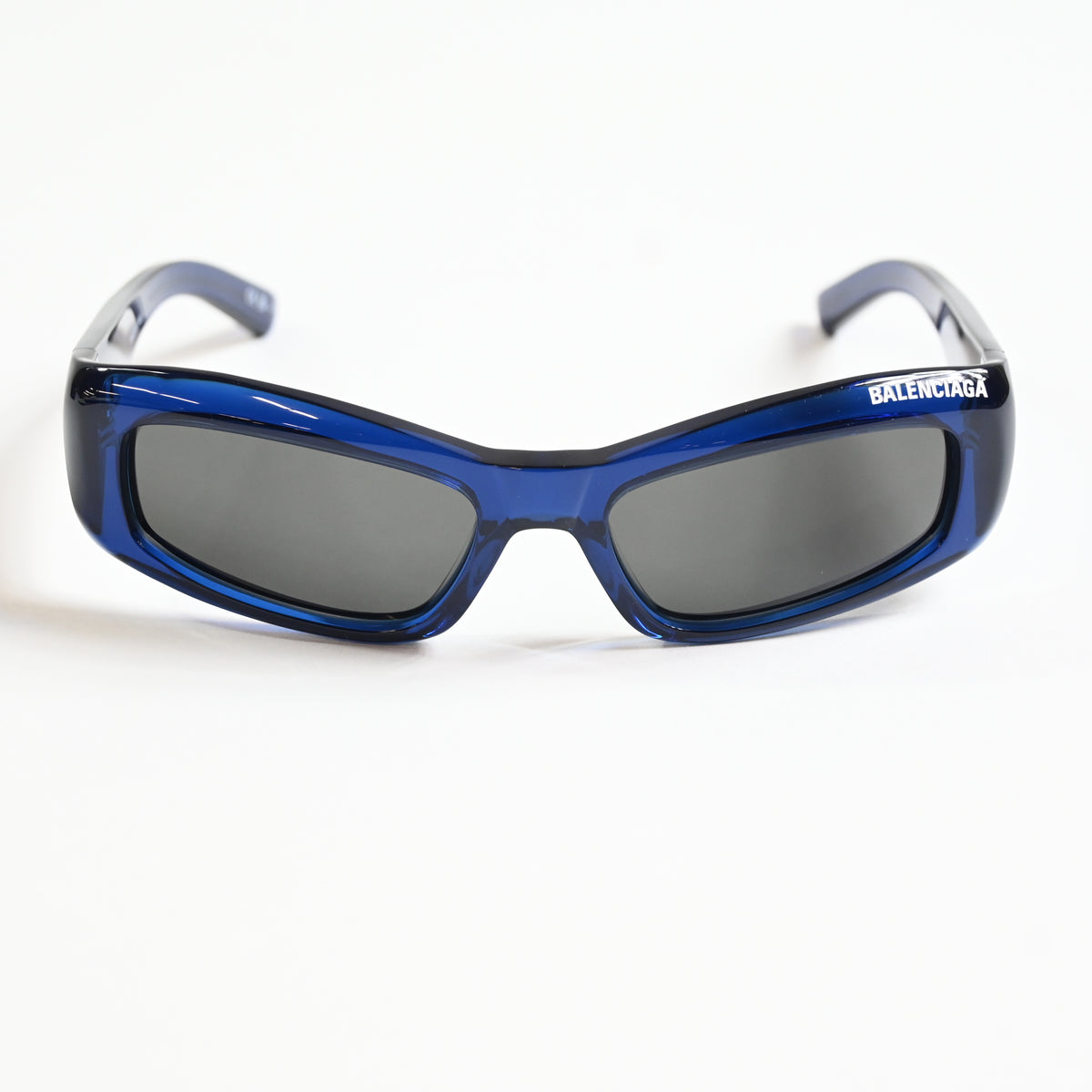 Balenciaga BB0266S 004 Unisex Authentic Sunglasses Clear Blue, 57mm - New
